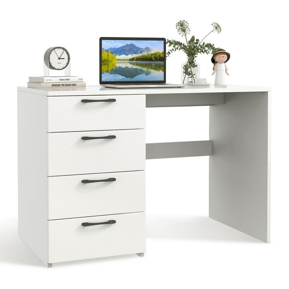 Giantex 4-Drawer Computer Desk, Modern Home Office Desk, Laptop Executive Desk, Makeup Vanity Table for Living Room & Bedroom
