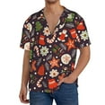 thumbnail image 3 of Disketp Men's Hawaiian Winter Holiday Christmas Print Shirts Button Down Holiday Beach Shirts-Small, 3 of 7