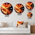 thumbnail image 4 of Designart "Vibrant Orange Warm Fractal Design V III" Fractals Oversized Wall Clock, 4 of 5