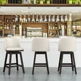 thumbnail image 6 of LUE BONA 26'' Swivel Bar Stools Set of 2, Counter Stools with Back & Footrest for Kitchen,Beige, 6 of 8