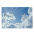 thumbnail image 1 of Landscape Cutting Board, Sun Rays Breaking Through the Clouds Atmosphere Nature Scenery Picture, Decorative Tempered Glass Cutting and Serving Board, Large Size, Blue White, by Ambesonne, 1 of 1