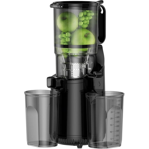 5.4-Inch Slow Masticating Juicer – High Yield, Easy Clean, BPA-Free with Anti-Jam Reverse Function, Black - New