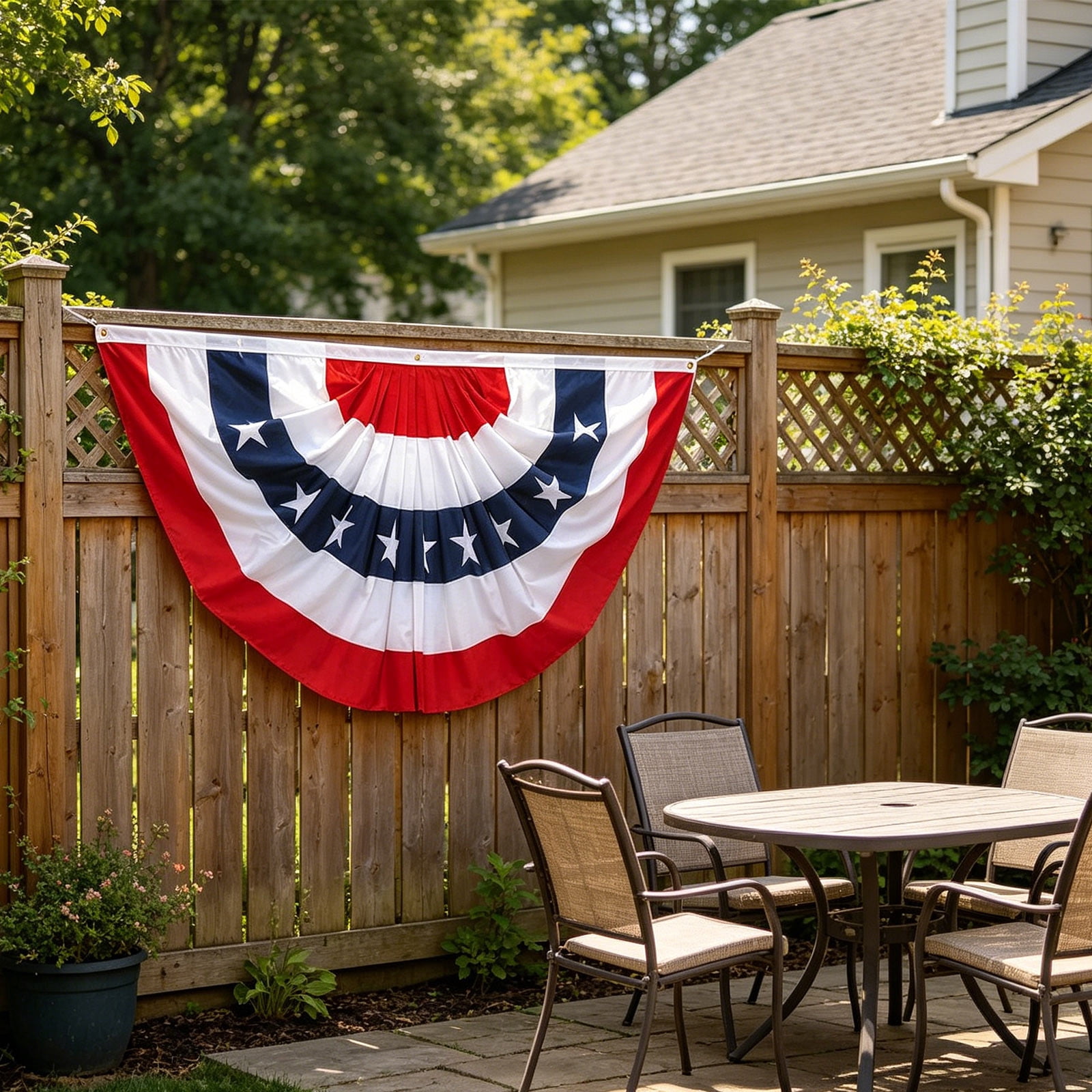 Gallickan Independence Day Fan-Shaped Patriotic Flag 60x120cm USA American Flag for Outdoor Garden Porch Holiday Decor