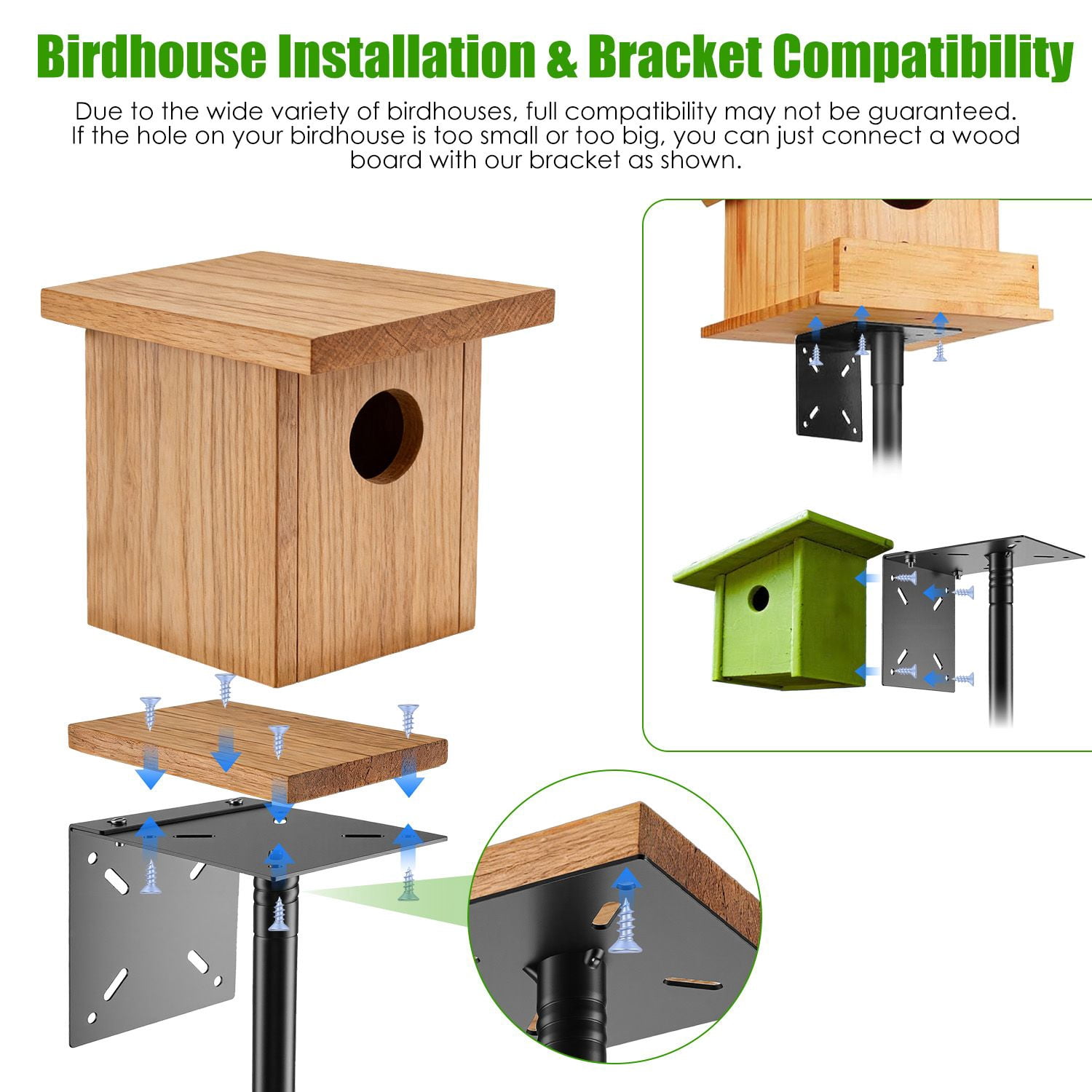 Adjustable Bird Feeder Pole Stand, Heavy-Duty Iron Feeding Station with Squirrel Baffle