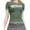 Green, variant on Women's Stitched Short Sleeve Logo Graphic Crop Tee for Summer,Casual Streetwear,Back to School