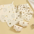 thumbnail image 1 of HLONK 6 Pcs Serviette en Gaze Multi-Usage Chiffon de Lavage du Visage Double Couche Serviette de Salive Serviette Carrée Serviette Triangulaire Serviette à Roter Bavoirs, 1 of 6