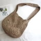 thumbnail image 1 of Nvzi Bolso de hombro tejido, bolso de mano tejido y bolso de cosméticos, bolsos de mano tejidos elegantes para playa de verano, 14,96 x 0,78 x 11,81 pulgadas, color caqui, 1 of 4