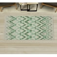 thumbnail image 1 of Chevron Decorative Rug, Vintage Overlapping Zigzag Lines Thin and Thick Stripes Old Classical, Quality Carpet for Bedroom Dorm and Living Room, 6 Sizes, Peacock Green, by Ambesonne, 1 of 1