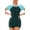 Green, variant on FEOYA Womens Rash Guard One Piece Swimsuit Tummy Control Short Sleeve Boyleg Swimsuit Zipper Front Bathing Suit Athletic Swimwear Built in Bra Summer Beach Swimming 2XL