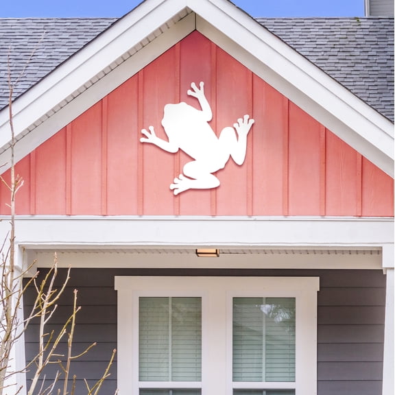 Outdoor Frog Sign for Beach House, Patio, Shed, Garage, Frog Wall Decor, Weatherproof PVC for Coastal Beach Home Decoration