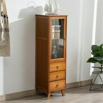 Miumaeov Tall Corner Storage Cabinet Kitchen Storage Cabinet with Drawers and Shelves Free Standing Tower Cabinet Organizer Slim for Small Space Living Room Oil Oak