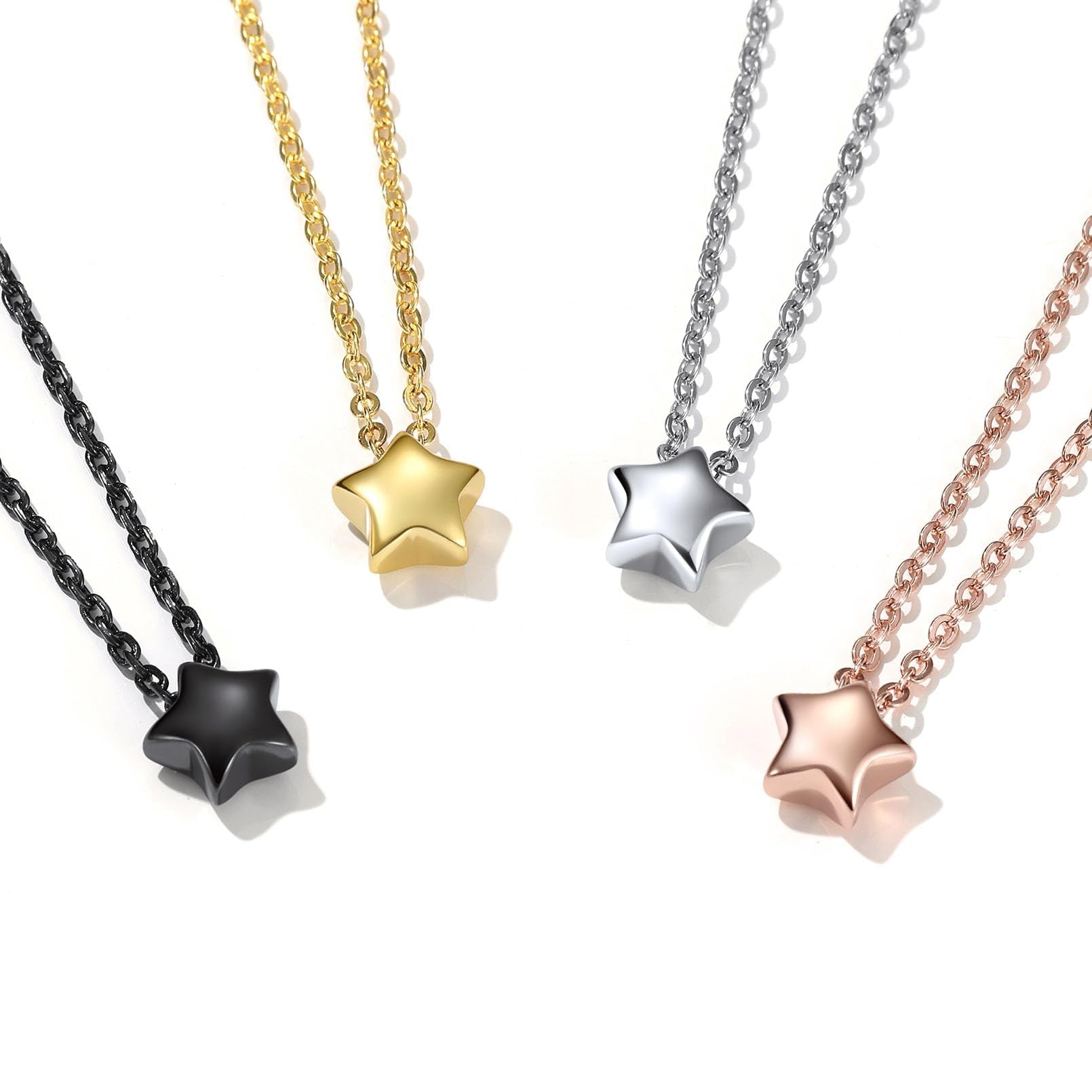 ChicSilver Star Necklace Black Necklaces for Women Dainty Jewelry Gifts for Her Wife Mom Grandma on Valentines Mothers Day Birthday Anniversary