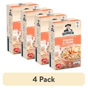 (4 pack) Quaker Instant Oatmeal, Peaches & Cream, 1.05 oz, 8 Packets