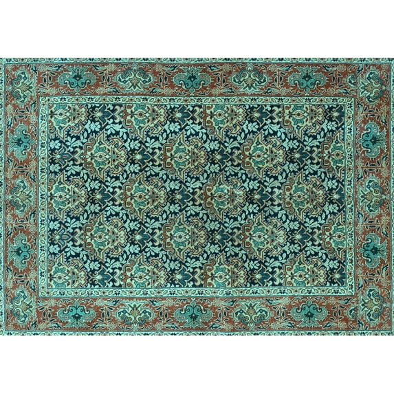 Ahgly Company Indoor Rectangle Persian Light Blue Traditional Area Rugs, 8' x 12'