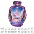 thumbnail image 2 of Magical Unicorn in Fantasy Garden Men's Women Vintage 3D Hooded Sweatshirt - All-Season Loose Fit Streetwear, 2 of 6