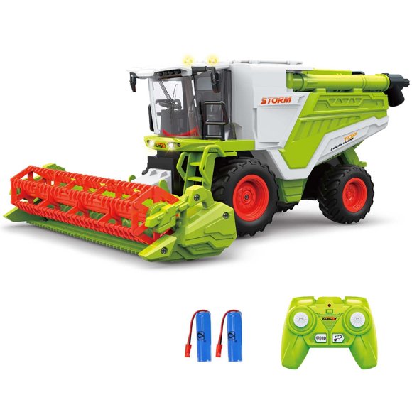 KNACKTOYZ Jouet de Tracteur de Ferme RC pour Enfants, Camion Moissonneuse-Batteuse Télécommandé 2,4 g avec Sons, Lumières et Pulvérisation, Simulation Haute 1:24 pour Tout-Petit