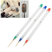 Zodaca 3-piece Set Nail Art Acrylic Drawing Painting Pen Kit Set Brushes Multi-color (1x 5.31", 2x 5.12")