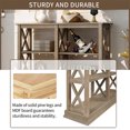 thumbnail image 3 of Console Table, Narrow Sofa Entry Table with 3-Tier Open Storage Spaces & "X" Legs, Pine Wooden Table Hallway Table Entry Table Entryway Shelf for Living Room, White Wash, 3 of 7
