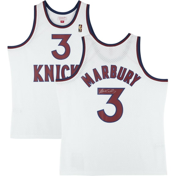 Stephon Marbury New York Knicks Autographed Mitchell & Ness 2002-2003 White Alternative Swingman Jersey - Fanatics Authentic Certified