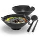 thumbnail image 1 of 6-piece Ramen Bowl Set With 1000 Ml Filling Quantity - Traditional Japanese Crockery Set With Chopsticks And Spoon In Black-Excellence, 1 of 4