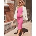 thumbnail image 5 of Ekouaer Sleeveless Maternity Midi Dress Halter Neck Pregnancy Dress for Baby Shower/Photoshoot/Holiday, 5 of 6
