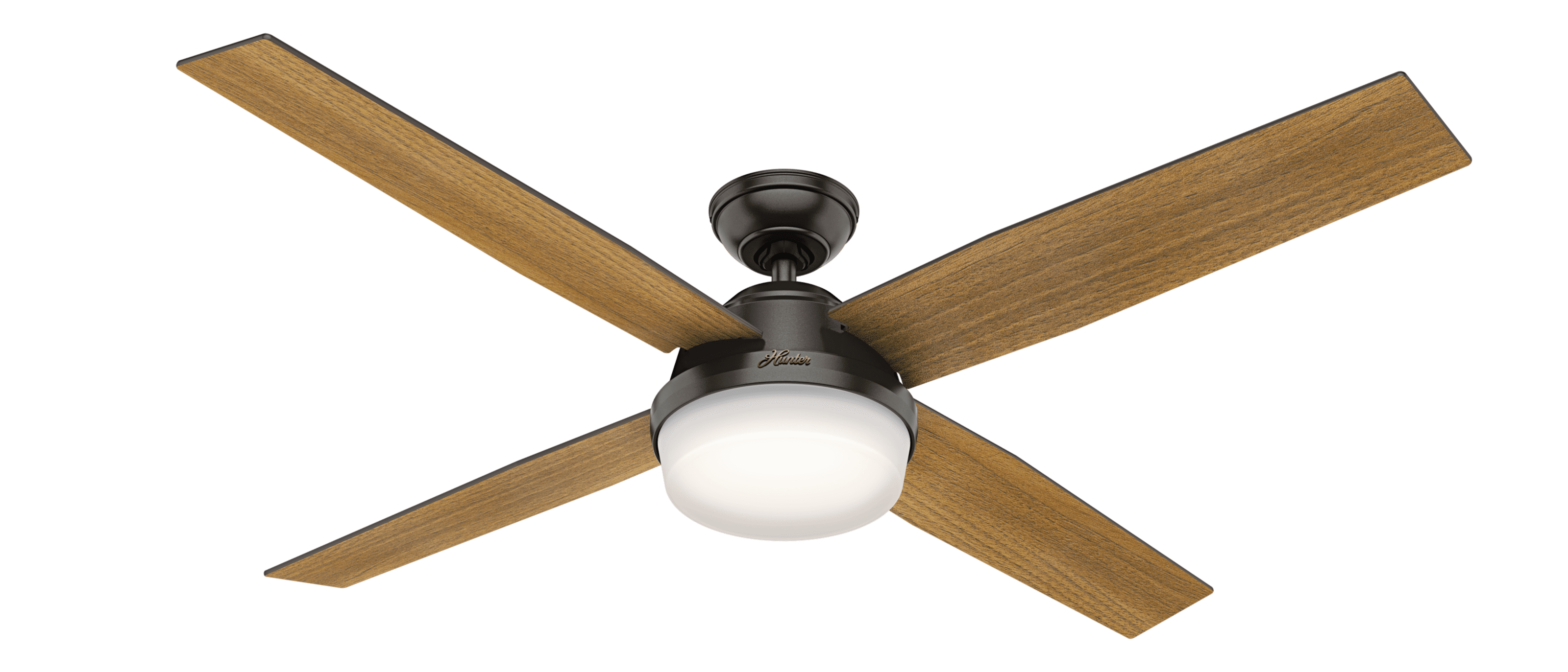 Hunter 60" Dempsey Noble Bronze Ceiling Fan with Light Kit and Remote