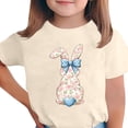 thumbnail image 2 of Blusas y camisas de manga corta con cuello redondo Camiseta estampada de manga corta de Pascua para niños Cuello redondo Manga corta Casual Versátil Para niñas Niños Top de poliéster, 2 of 5