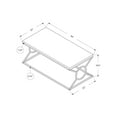 thumbnail image 3 of Coffee Table Accent Cocktail Living Room 44"L Metal Glossy White, 3 of 5