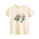 thumbnail image 1 of Gibobby Camisa Elegante Para Niñas Ropa de verano para niños pequeños, camiseta de manga corta, patrón de dibujos animados de cachorro Beige, ropa de niña con flores para niños （Beige， 5-6 Años), 1 of 4