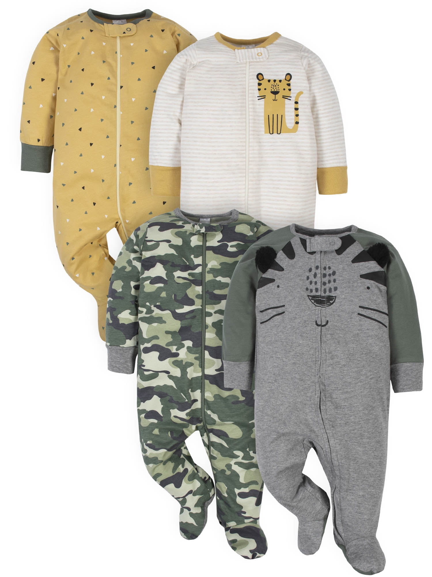 Gerber Gerber Baby Boy Sleep 'N Play Footed Pajamas, 4Pack