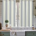 thumbnail image 2 of Blue Stripe Kitchen Curtains, Modern Farmhouse Geometric Retro Striped Light Filtering Window Curtain Panels, 2Pcs Rod Pocket Window Treatments Set for Living Room Bathroom Bedroom 42x63 Inches, 2 of 9