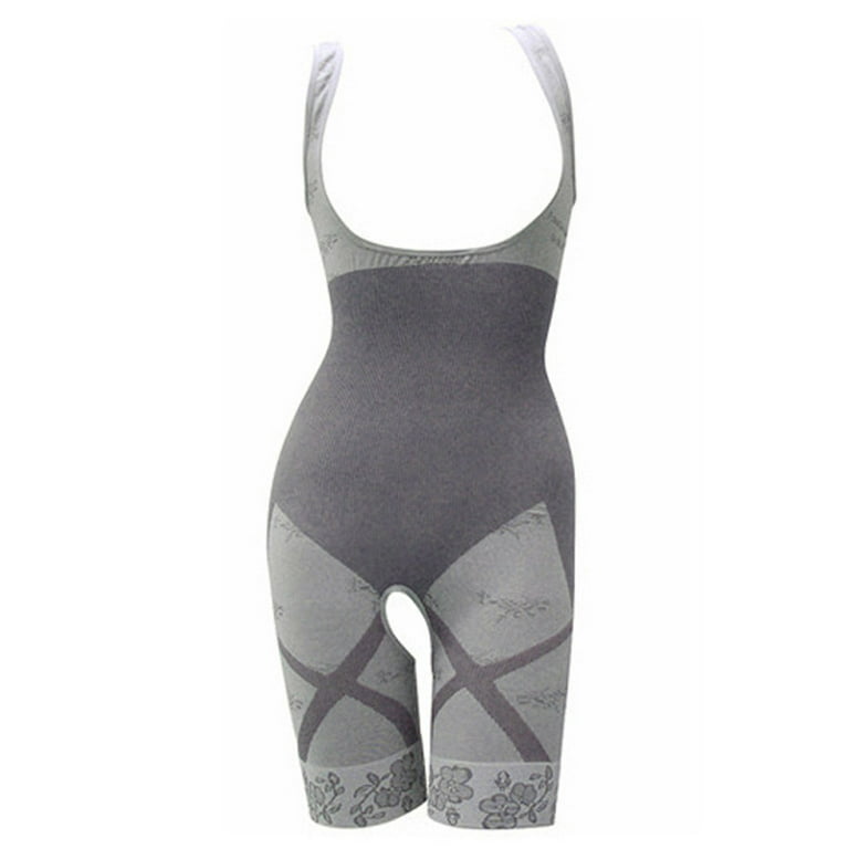 SBYOJLPB Women's Shapewear Women Slimming Bamboo Charcoal thermal Body  Shaper Full Body Control Bodysuit Gray L/XL