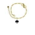 thumbnail image 2 of Delight Jewelry Silvertone Black Faceted Glass Spinner Gold-tone Paw Infinity Link Chain Bracelet, 6"+2" Extender, 2 of 3