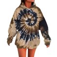 thumbnail image 2 of Winter Plus Size Fall Sweaters for Women Women's Autumn Fashion Tie Dye Printed Hoodies Funny Hoodies Coffee L, 2 of 9