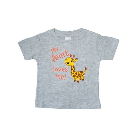 

Inktastic My Aunt Loves me- cute giraffe Gift Baby Boy or Baby Girl T-Shirt