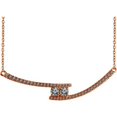 thumbnail image 3 of 14K Rose 3/8 CTW Diamond Two-Stone Bar 16-18" Necklace in 14k Rose Gold, 3 of 4