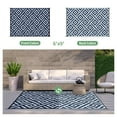 thumbnail image 3 of DEORAB Outdoor Rugs Waterproof Plastic Straw Mat 6'x9' Reversible for RV Patio Deck Beach Navy Blue & Baby Blue, 3 of 7