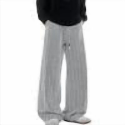 Mens Fall Casual Pants Wide Leg Twill Drawstring Elastic Waist Loose Sweatpants Straight Pants Streetwear Trousers (XS, White)