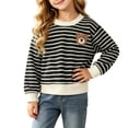 thumbnail image 2 of akafmk Girls Long Sleeve Shirts Ruffle Crew Neck Sweatshirt Pullover Embroidery Warm Base Layer Tops Fall Winter Clothes, 0-13Y, 2 of 5