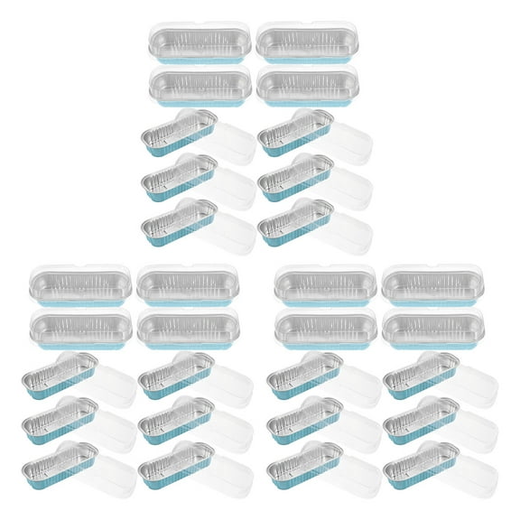 30 Pcs Baking Mold Cake Pan Disposable Loaf Pans Mini Loaf Pans Aluminum Pans with Lids Baking Food Container