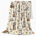 thumbnail image 2 of Playful Raccoons Autumn Forest Acorns Leaves Whimsical Style, Cozy Friendship Quote Scene, Warm Flannel Blanket for Living Room and Reading Nook, Art Lovers Thanksgiving Gift, Playful Home Decor, 2 of 7