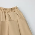 thumbnail image 4 of HILEELANG 2-Pack Little Girl School Uniform Pleated Scooter Skirt With lightweight built-in liner shorts Pull On Elastic Waist Skirt Khaki 7-8years, 4 of 5