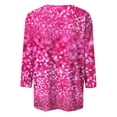 thumbnail image 4 of Womens Sparkly Tops, 3/4 Sleeve Shirts for Women Fall Fashion Loose Fit Shiny Sequins Printed Crewneck T-Shirts, 4 of 4