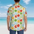 thumbnail image 4 of Fuzoiu Colorful Ping Pong Rackets1 Print Hawaiian Shirt for Men, Summer Beach Casual Short Sleeve Button Down Shirts, Men’s Beach Summer Shirts with Pocket,3X-Large, 4 of 7