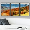 thumbnail image 2 of wall26 Framed Canvas Print Wall Art Set Aerial View Autumn Fall Mountain Forest Nature Wilderness Photography Realism Rustic Landscape Colorful for Living Room, Bedroom, Office - 16"x24"x3, 2 of 5