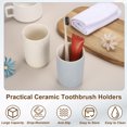 thumbnail image 4 of Soportes para cepillos de dientes de cerámica Uxcell, vaso de baño de 10 oz con textura de hoja, reutilizables para enjuague bucal, 4 of 7