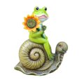 thumbnail image 2 of Estatua de rana para jardín, figurita de rana, escultura impermeable para el hogar, simulación en miniatura de resina. Pasto verde, 2 of 7