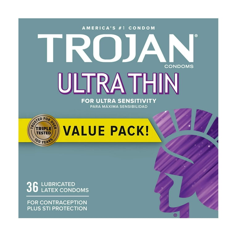TROJAN Ultra Thin Condoms for Ultra Sensitivity Lubricated 36 Count Value Pack (Pack of 20) - Walmart.com TROJAN Ultra Thin Condoms for Ultra Sensitivity Lubricated 36 Count Value Pack (Pack of 20) - Walmart.com