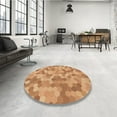 thumbnail image 3 of Ahgly Company Indoor Round Patterned Cantaloupe Orange Area Rugs, 5' Round, 3 of 6