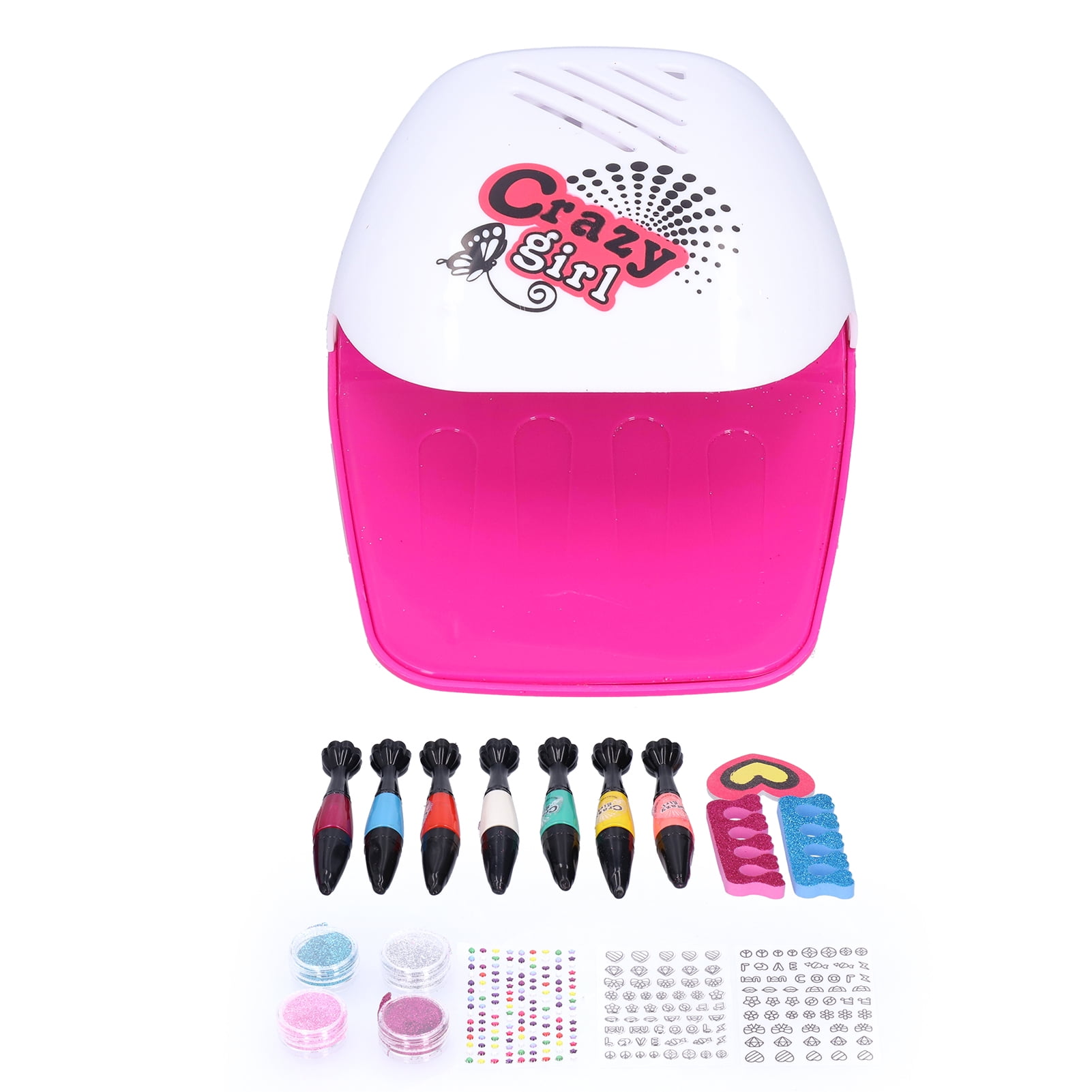 YOUTHINK Pretend Play Nail Art Set, Nail Art Gel Polish Dryer Toy Kids